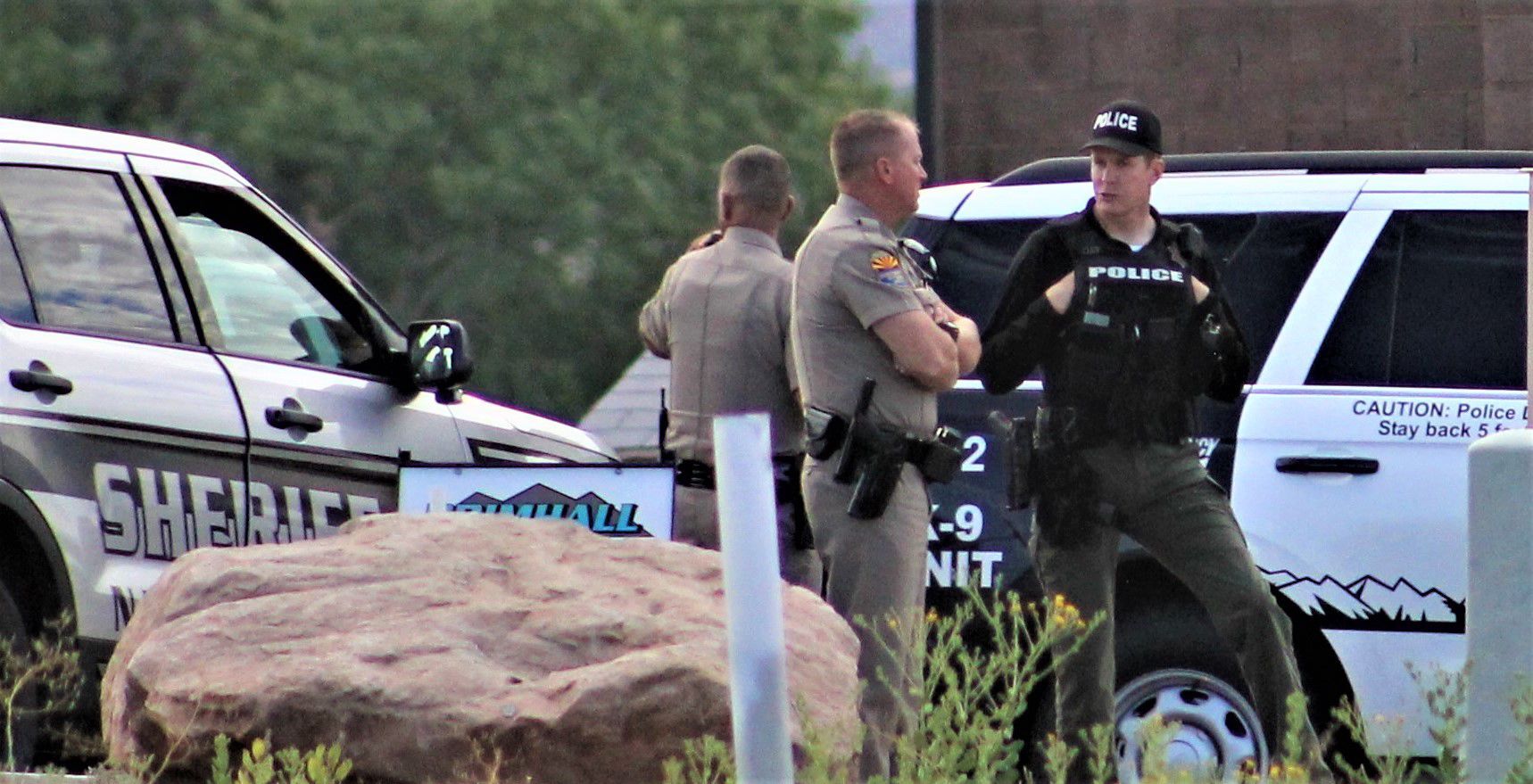Law enforcement at the scene